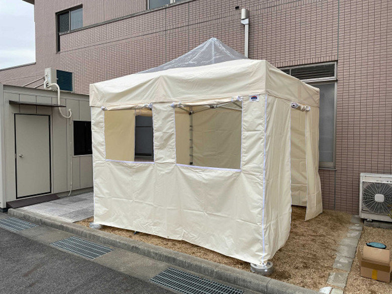 テント設置斜め